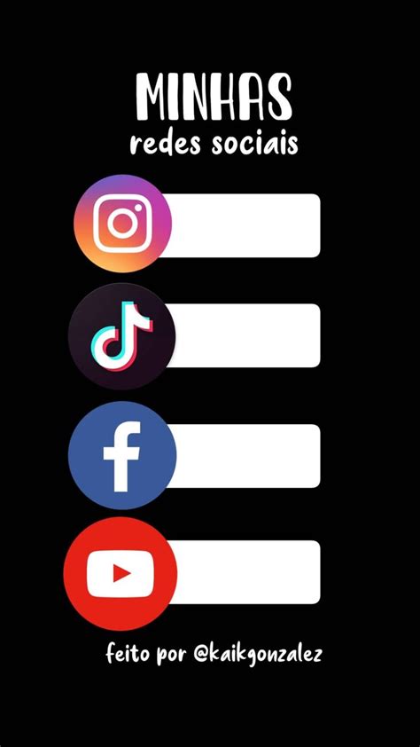 Minhas Redes Sociais Tik Tok Instagram Facebook Instagram Instagram