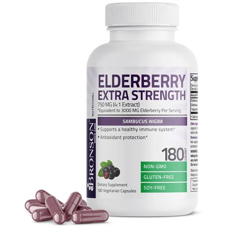 Elderberry Extra Strength 3000 Mg 180 Vegetarian Capsules Immune