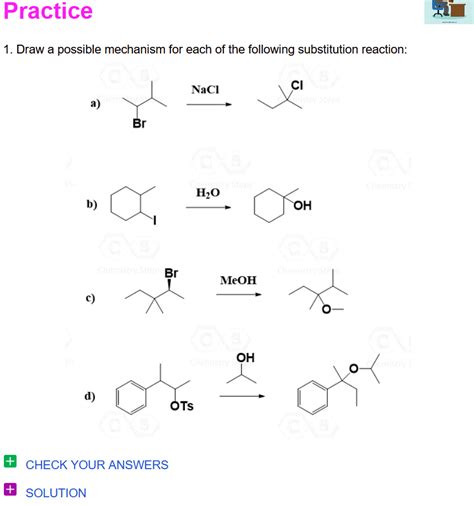 Carbocation Rearrangements In Sn Reactions Practice Problems