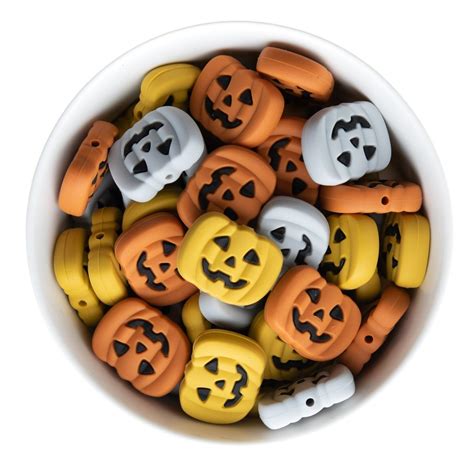 Jack O Lantern Silicone Focal Beads Cara And Co