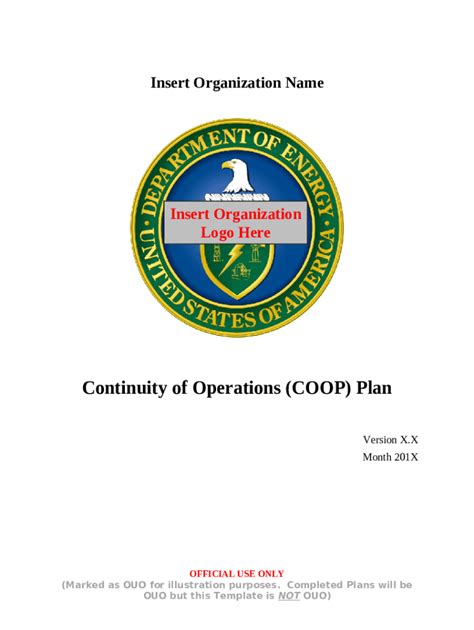 Continuity Of Operations Coop Plan Template Doc Template Pdffiller