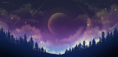 Pixel Art Moon Background