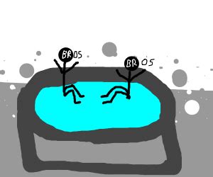 Two Bros Sitting In A Hot Tub Drawception