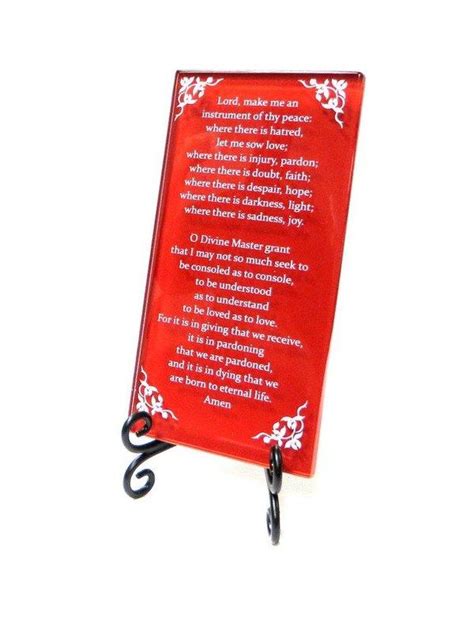 Red St Francis Prayer Plaque