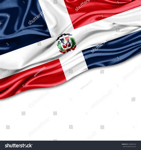 Dominican Republic Flag Silk White Background Stock Illustration ...