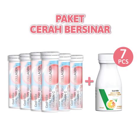 Jual Live Coolvita Paket Cerah Bersinar Tube Collagen Botol