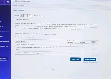 CENGAGE MINDTAP Module Four Quiz Back Lo StudyX