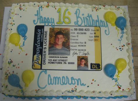 16th Birthday Driver S License Cake Grandma S Country Oven Bake Shoppe