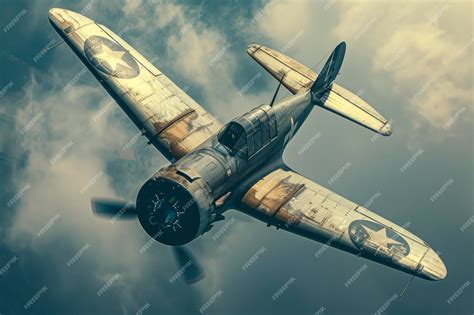 Premium Photo Vintage Wwii Fighter Plane Soaring Through The Skies