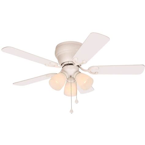 Harbor Breeze Cheshire II 42-in White Indoor Flush Mount Ceiling Fan ...