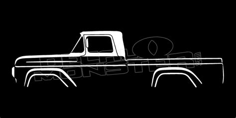 Ford F100 (1957-1960) Classic Pickup Truck Silhouette Decal Sticker ...