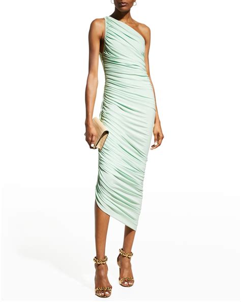 Norma Kamali Diana One Shoulder Ruched Mini Dress Neiman Marcus