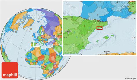 Political Location Map of Sitges