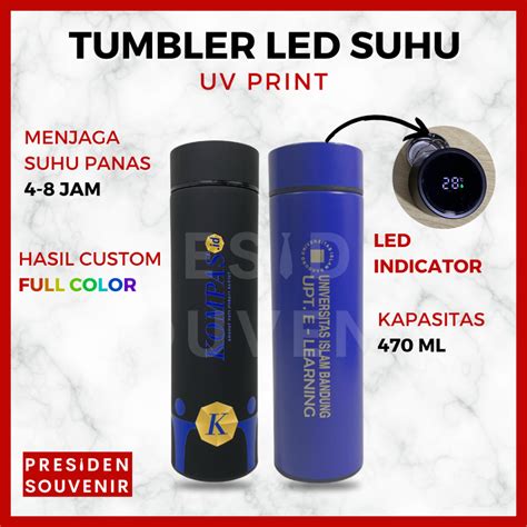 Jual Tumbler Suhu Led Promosi Stainless Prts Uv Print Custom Logo