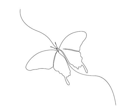 Premium Vector Continuous One Line Drawing Of Flying Butterfly