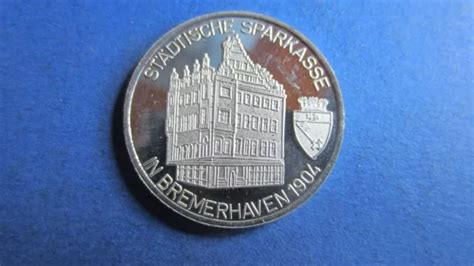 MÉDAILLE ARGENTÉ BREMERHAVEN 1978 Urbain Caisse D Epargne en Pp Ouvert