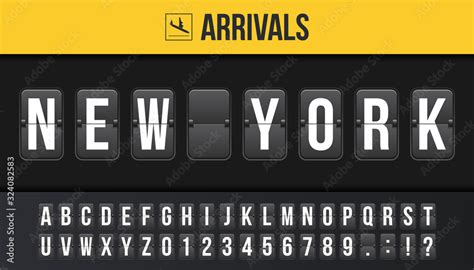 Creative vector illustration of New York airport departure destination ...