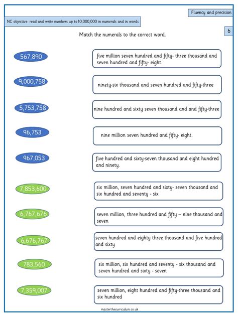 read  write numbers      numerals  words worksheet