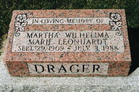 Martha Wilhelmina Marie Leonhardt Drager 1909 1988 Find A Grave