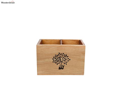 Buy Tree Of Life Sheesham Beech Wood Divided Cutlery Holder At 25