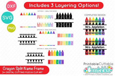 Split Crayon SVG Free Monogram Frame For Cricut Silhouette