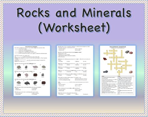 Rocks And Minerals Worksheet Printable And Digital Distance