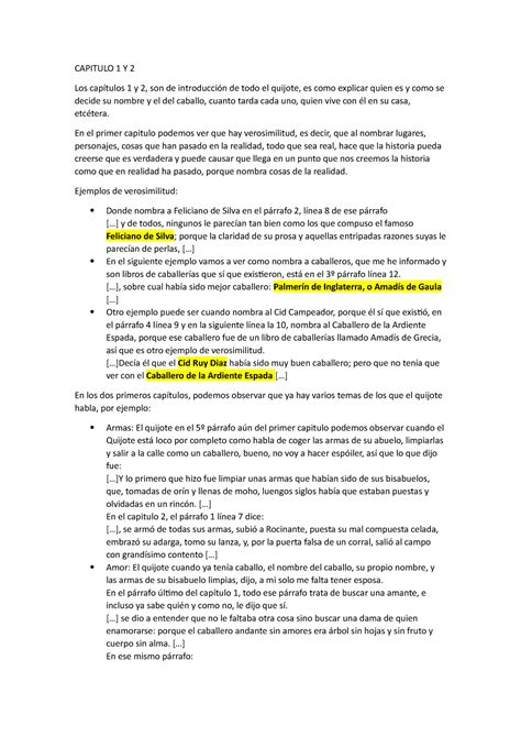 Capitulo 1 Y 2 EL Quijote CAPITULO 1 Y 2 Los capítulos 1 y 2 son de