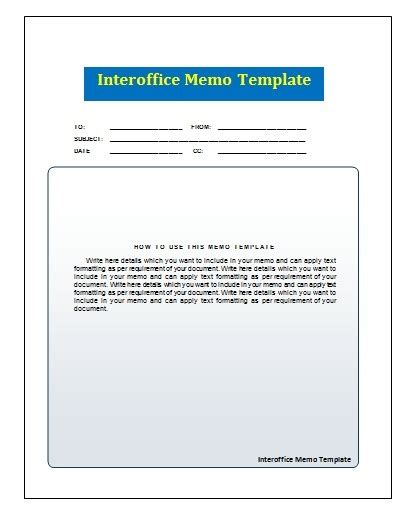 Interoffice Memo Template Free Word Templates