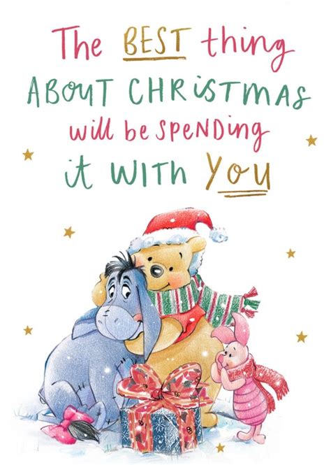 Disney Kerstkaart Winnie The Pooh Winnie The Pooh Christmas Cute