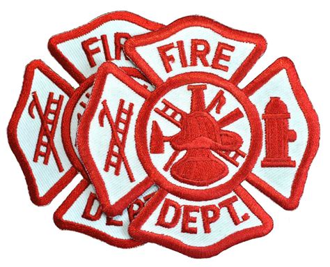 Fire Department Maltese Cross Embroidered Patch Firepins