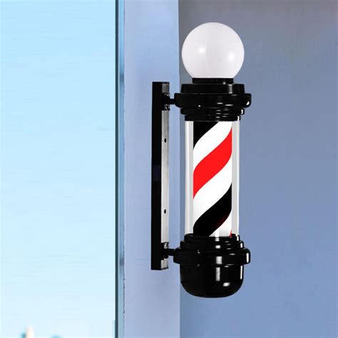 Dolity 268 Inch Barber Pole Light Classic Signs Sturdy Salon Sign For Salon Indoor Red Black