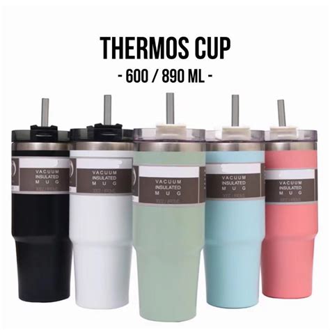 Psb Ready Stock 20oz 30oz Thermos Cup With Straw Water Cup 304