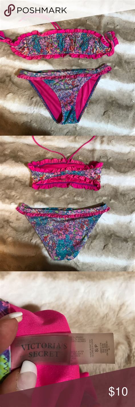 Victoria S Secret Ruffled Bandeau Bikini Ruffle Bandeau Bikini