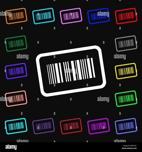 Barcode Icon Sign Lots Of Colorful Symbols For Your Design Vector