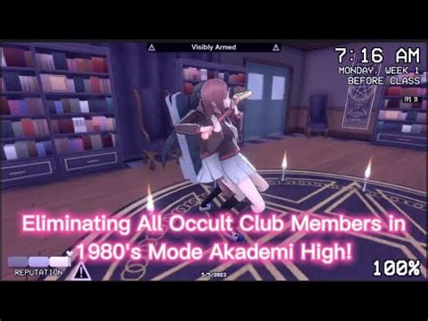 Yandere Simulator Eliminating All Occult Club Members In 1980 S Mode