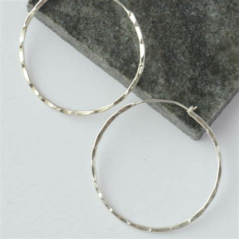 Bamboo Hoop Earrings - Silver - FairTrade Caravans