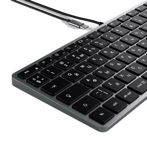 Купить Клавиатура Satechi Slim W1 USB-C Wired Keyboard-RU, серый космос ...