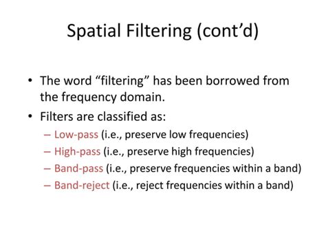 filtering basics