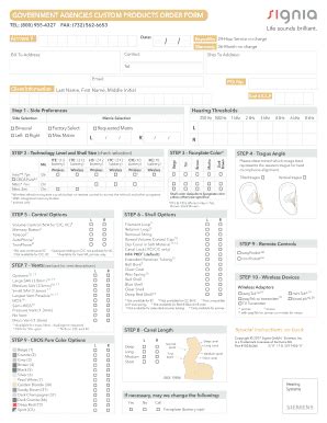 Signia Earmold Order Form Complete With Ease Airslate Signnow