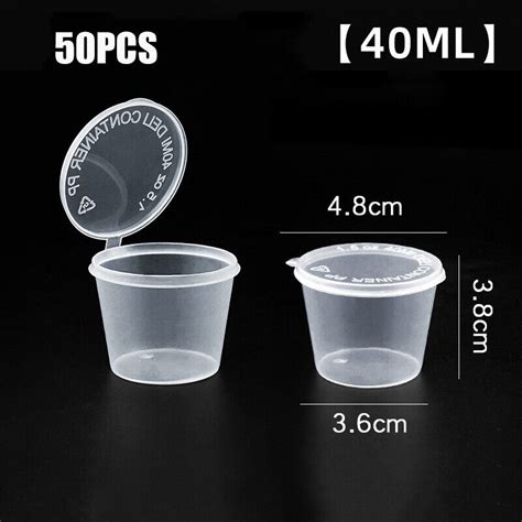 50100pcs Disposable Clear Plastic Sauce Chutney Cups Food Container Storage Box Ebay