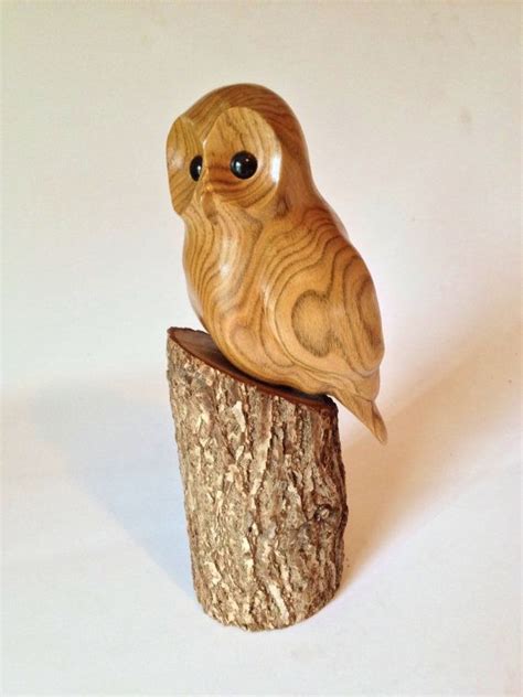 Owl Wood Carving Hand Carved Rustic Wood Bird Owl Art Owl Etsy Wood