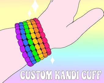 Lesbian Pride Kandi Cuff With Custom Pronoun Single Etsy