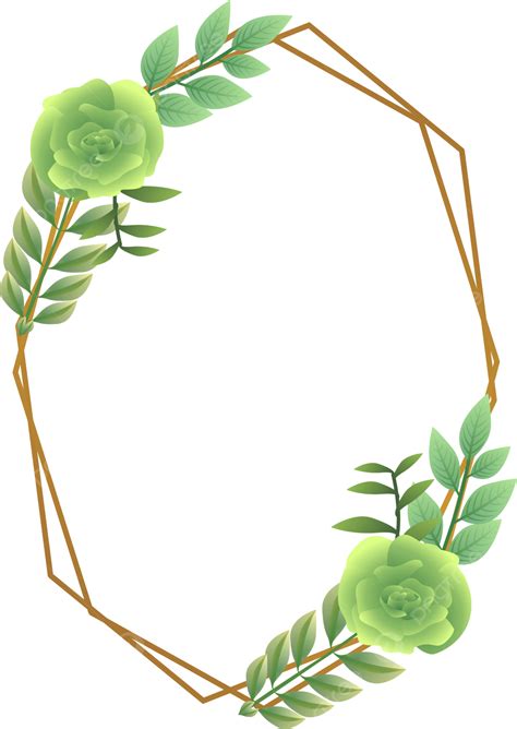 Rose Wedding Frame Vector Png Images Wedding Frame With Vector Green