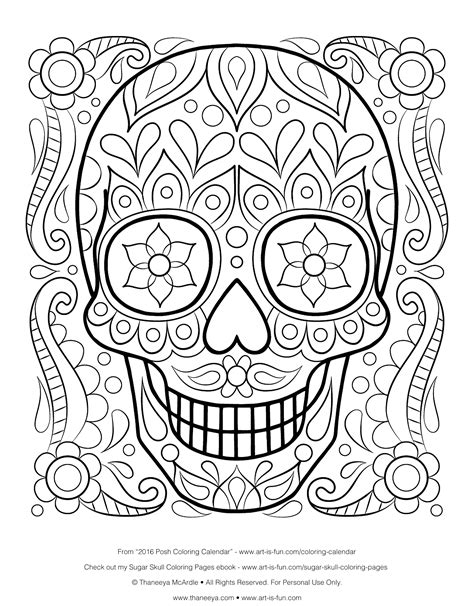 Free Printable Skull Coloring Pages - Coloring Home