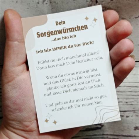 Spruch K Rtchen F R Sorgenw Rmchen Etsy De Gl Ck Spruchkarten Wurm