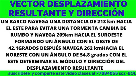 UN BARCO NAVEGA UNA DISTANCIA DE 213 Km HACIA EL ESTE PARA EVITAR UNA