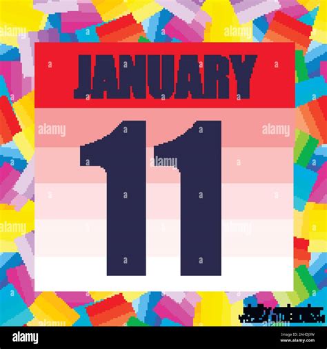 January 11 icon. For planning important day. Banner for holidays and ...