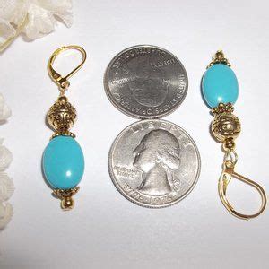 Wvluckygirl Jewelry Dangle Earrings Set Gold Turquoise Blue Nwt