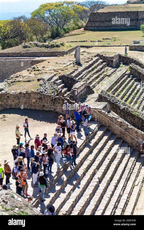 Monte Alban Oaxaca De Ju Rez Mexico A Aerial View On Mayan Pyramid