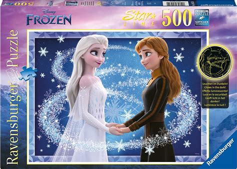 Ravensburger Disney Frozen Anna and Elsa (Glows in the dark) 500 Piece ...